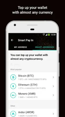 Bitcoin Gold Wallet - store & exchange BTG android App screenshot 2